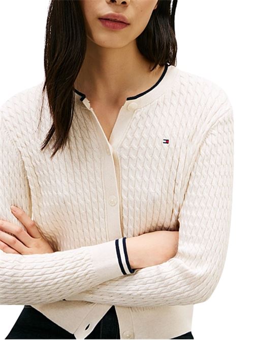 Cardigan in cotone a trecce Tommy Hilfiger | WW0WW433290AK